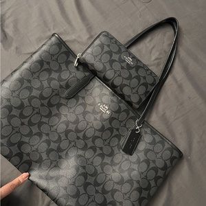 Coach Black Tote with Matching wallet